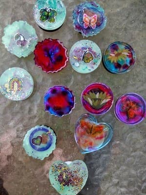HandMade Resin Phone Grip-Cute Colorful Glitter Expanding Phone Grip - Thumbnail 2