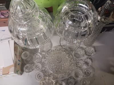 A Curated 19-piece Collection Of American Antique Glass