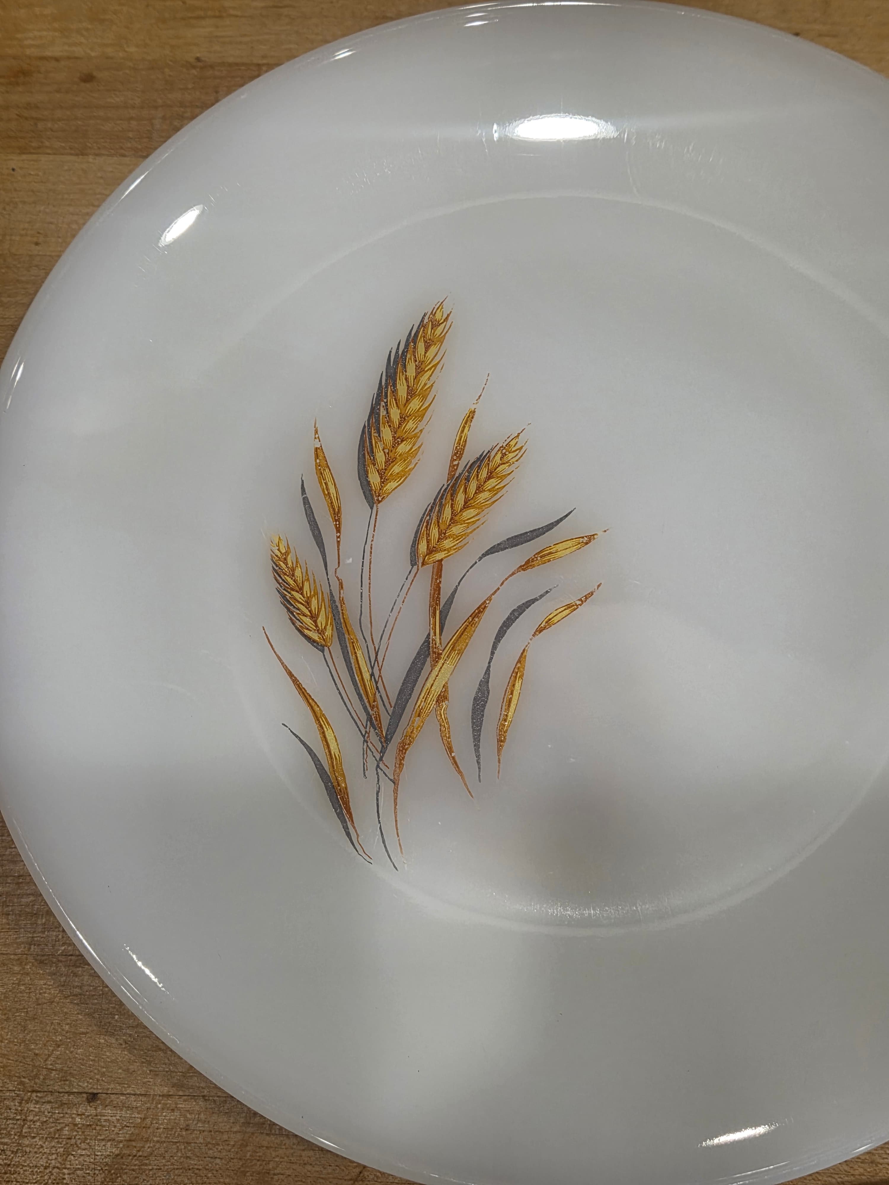 Vintage Fire King Wheat Milk Glass Dinnerware 12 Piece Set - Thumbnail 3