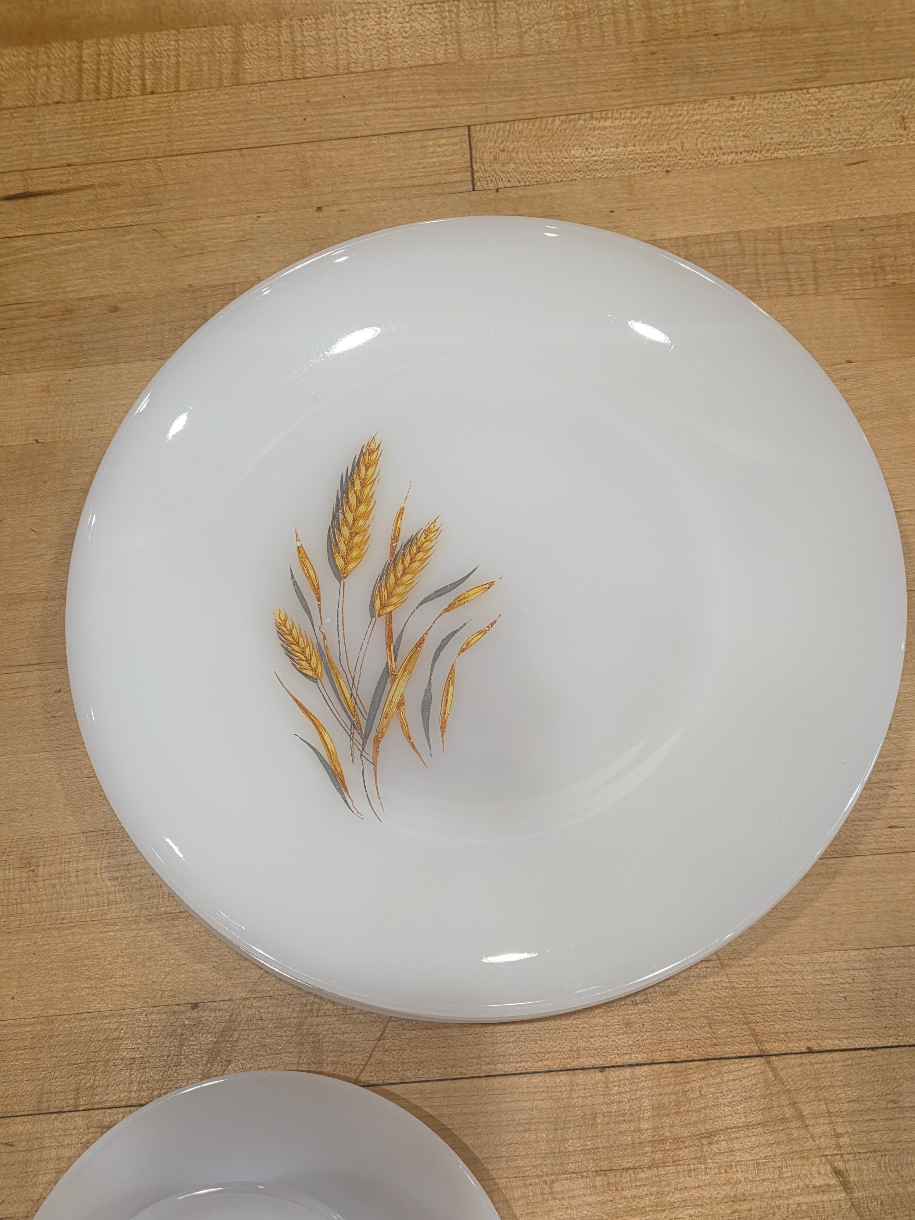 Vintage Fire King Wheat Milk Glass Dinnerware 12 Piece Set - Thumbnail 5