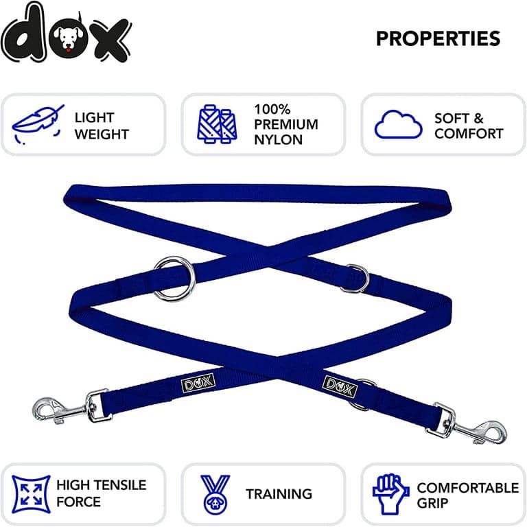 Ddoxx Nylon Dog Leash 3-Way Adjustable 66 Ft - for Dogs Large Small - Thumbnail 4
