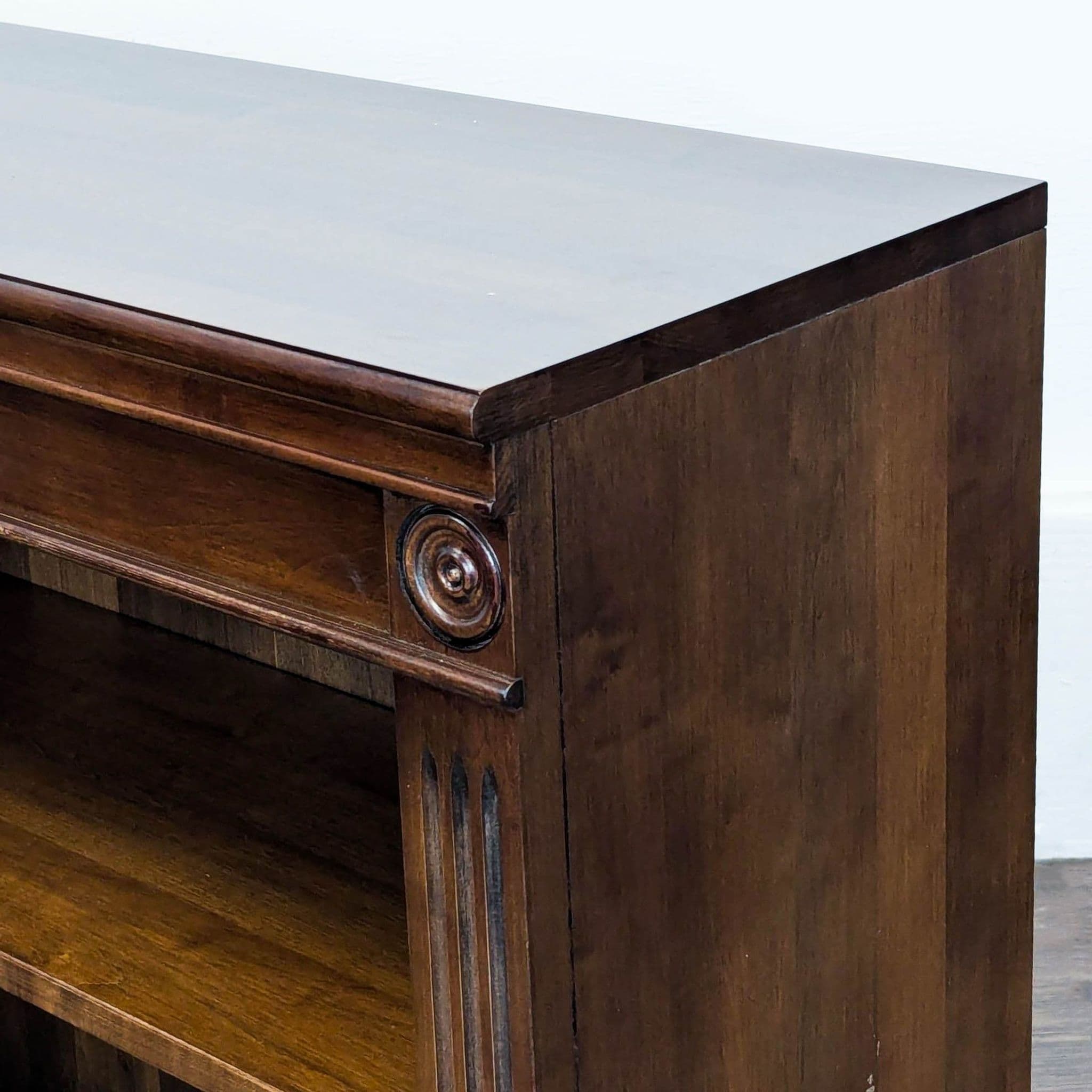 Ethan Allen Crawford Classic Wooden Bookshelf with Shelf Detailing - Thumbnail 6