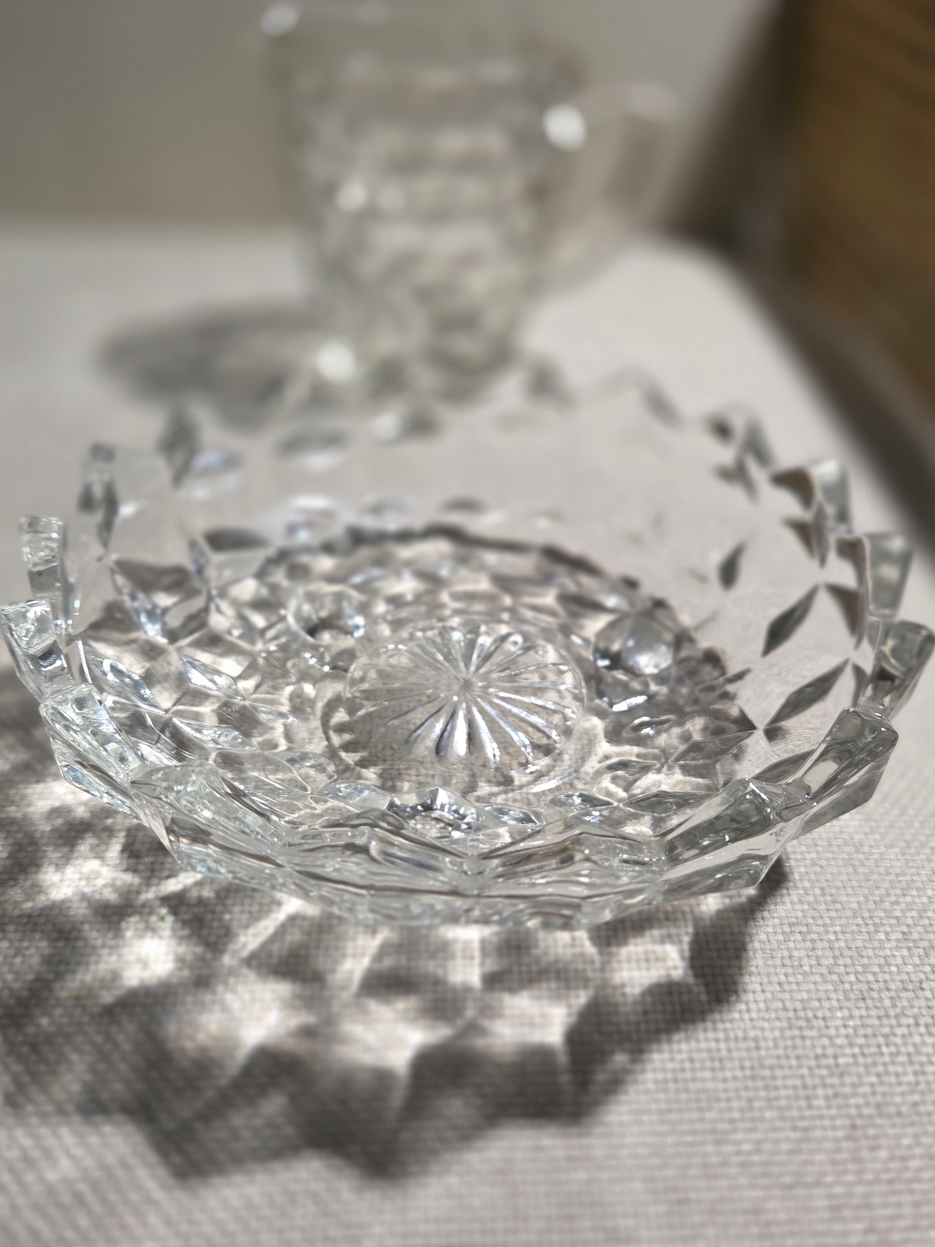 Vintage Fostoria American Clear Glass Serving Set 5 Piece - Thumbnail 2