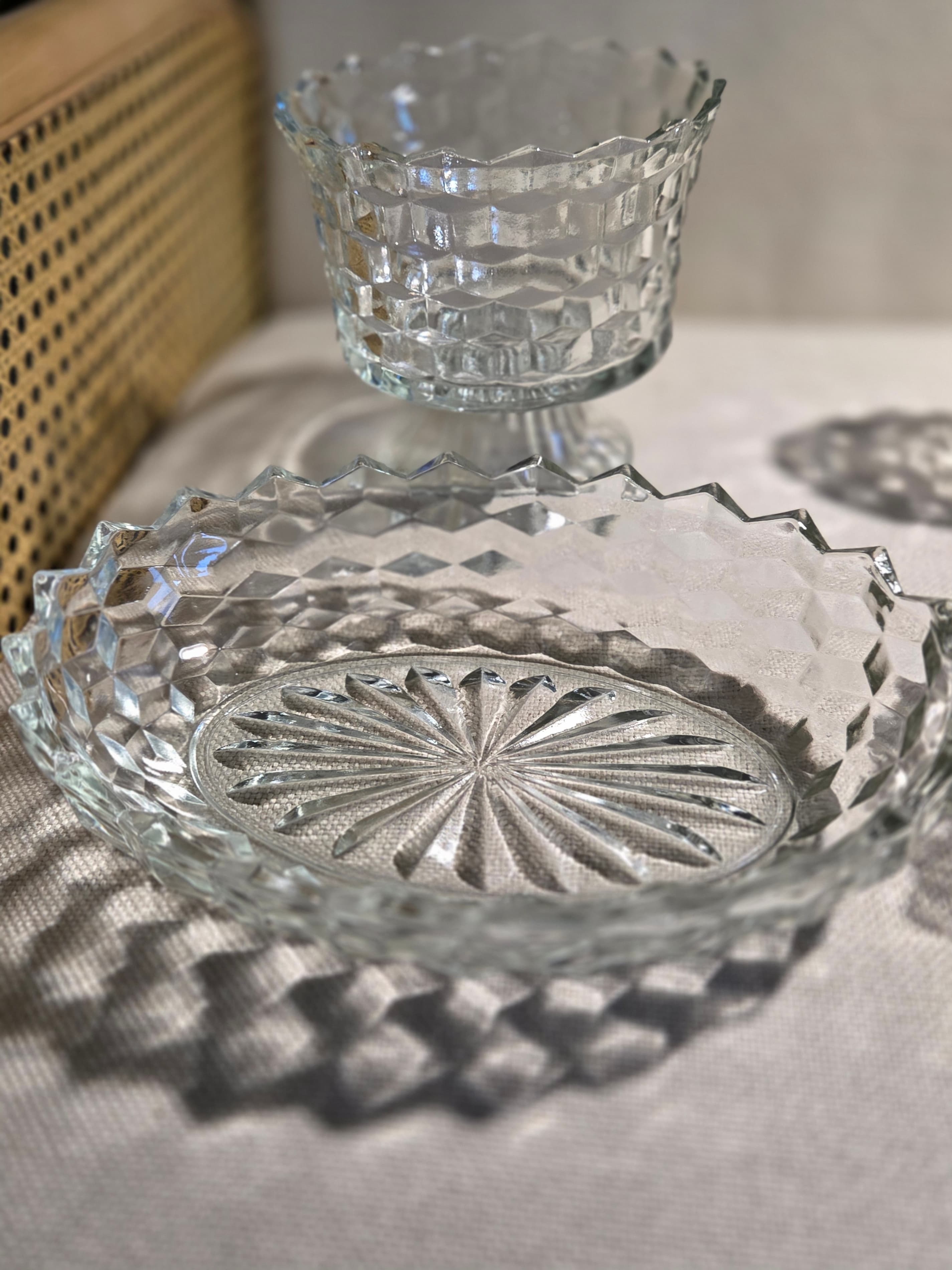 Vintage Fostoria American Clear Glass Serving Set 5 Piece - Thumbnail 4