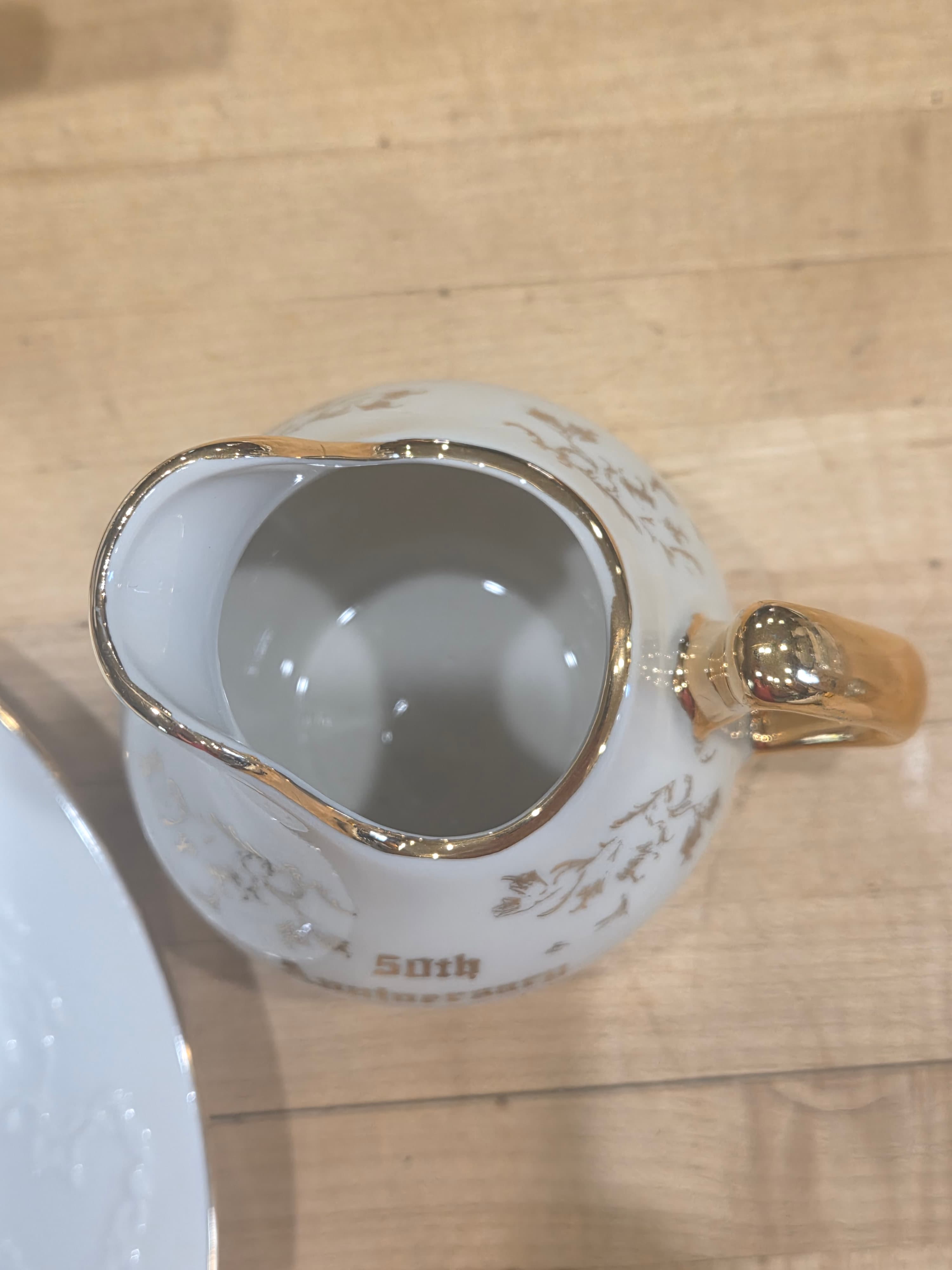 Vintage Papel Freelance 50th Wedding Anniversary Tea Set 4 Piece - Thumbnail 2