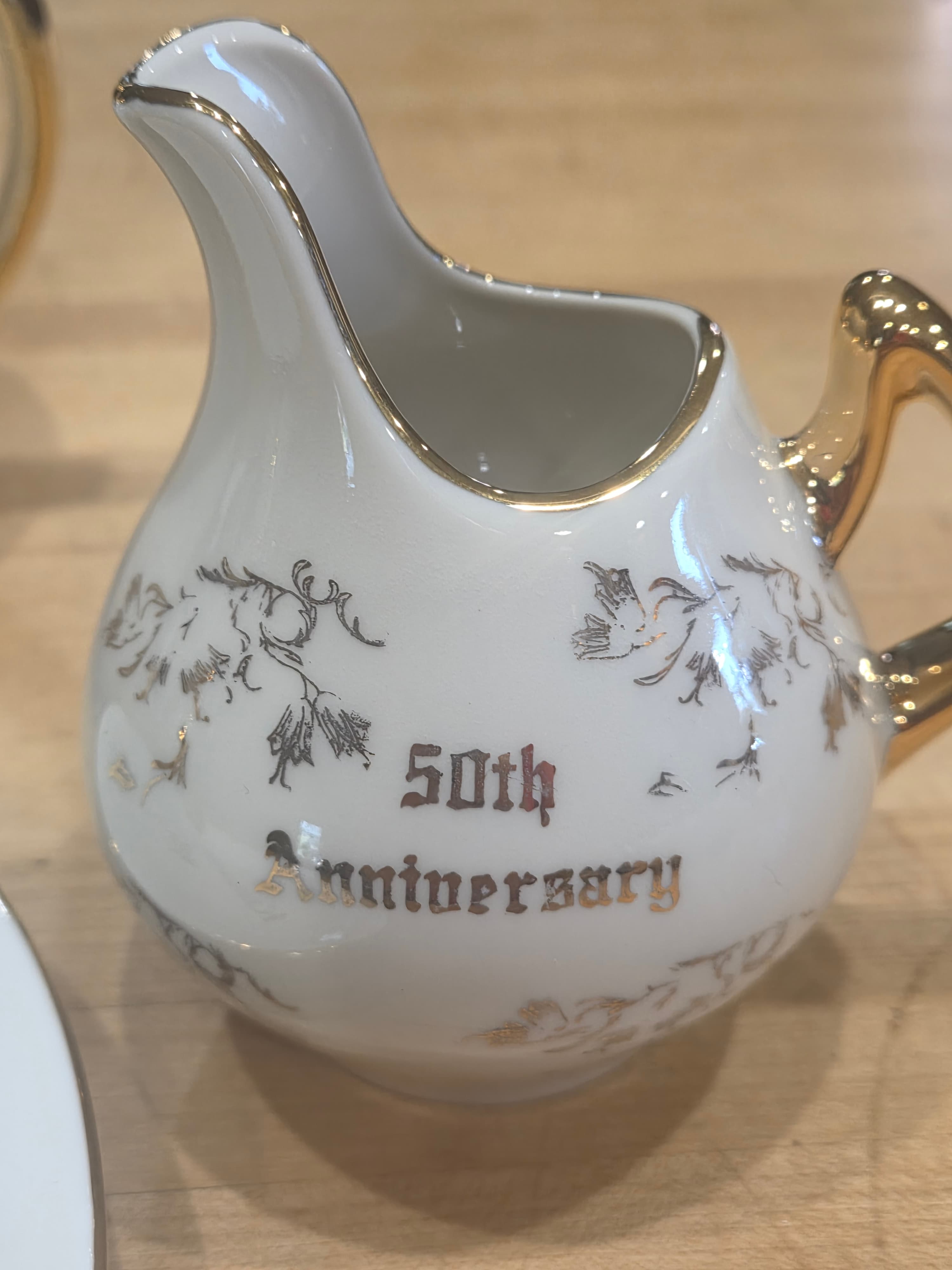 Vintage Papel Freelance 50th Wedding Anniversary Tea Set 4 Piece - Thumbnail 6