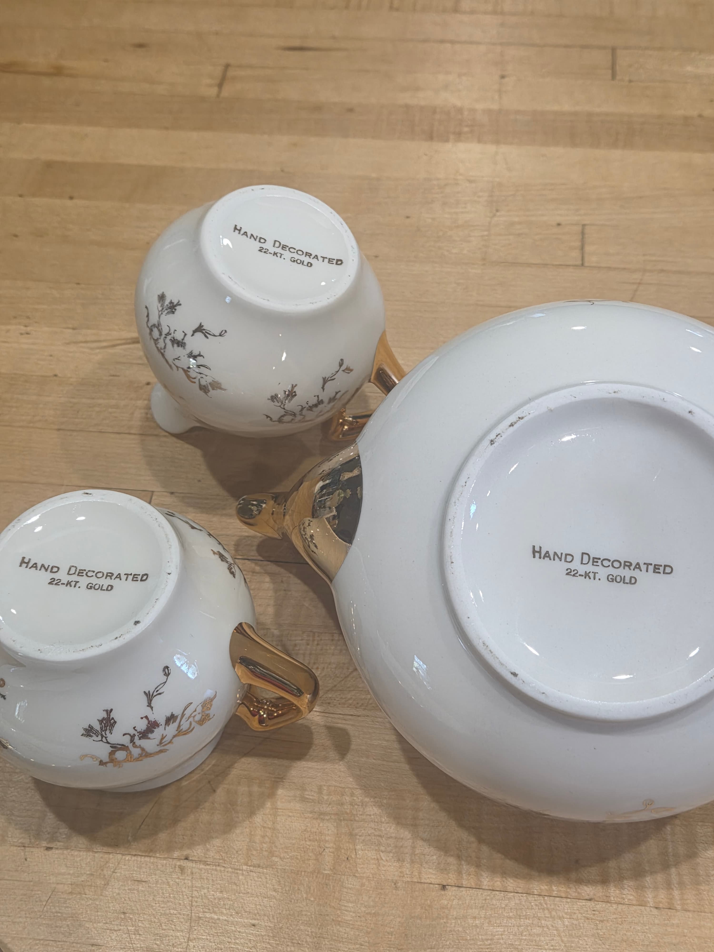 Vintage Papel Freelance 50th Wedding Anniversary Tea Set 4 Piece - Thumbnail 5