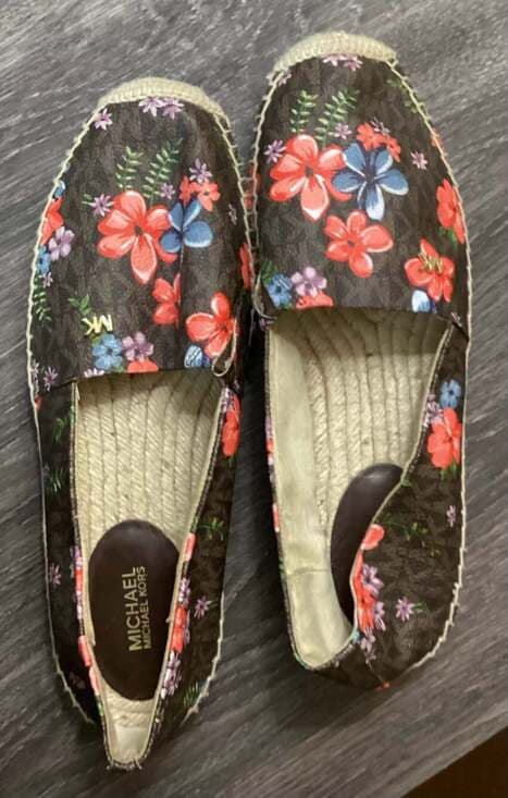 Michael Kors Kendrick Floral Logo Espadrille Flats Size 8.5M - Thumbnail 5