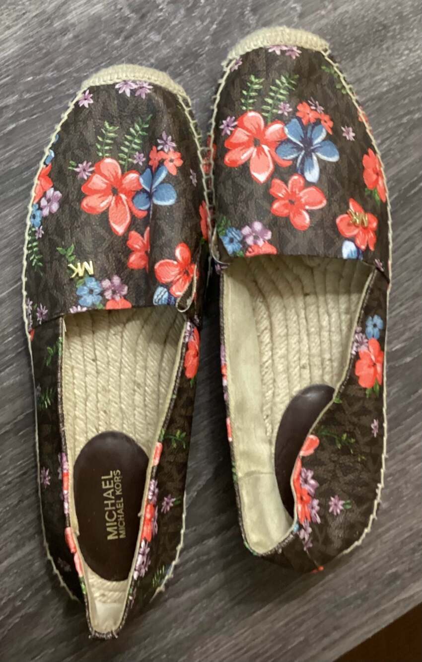 Michael Kors Kendrick Floral Logo Espadrille Flats Size 8.5M - Thumbnail 4