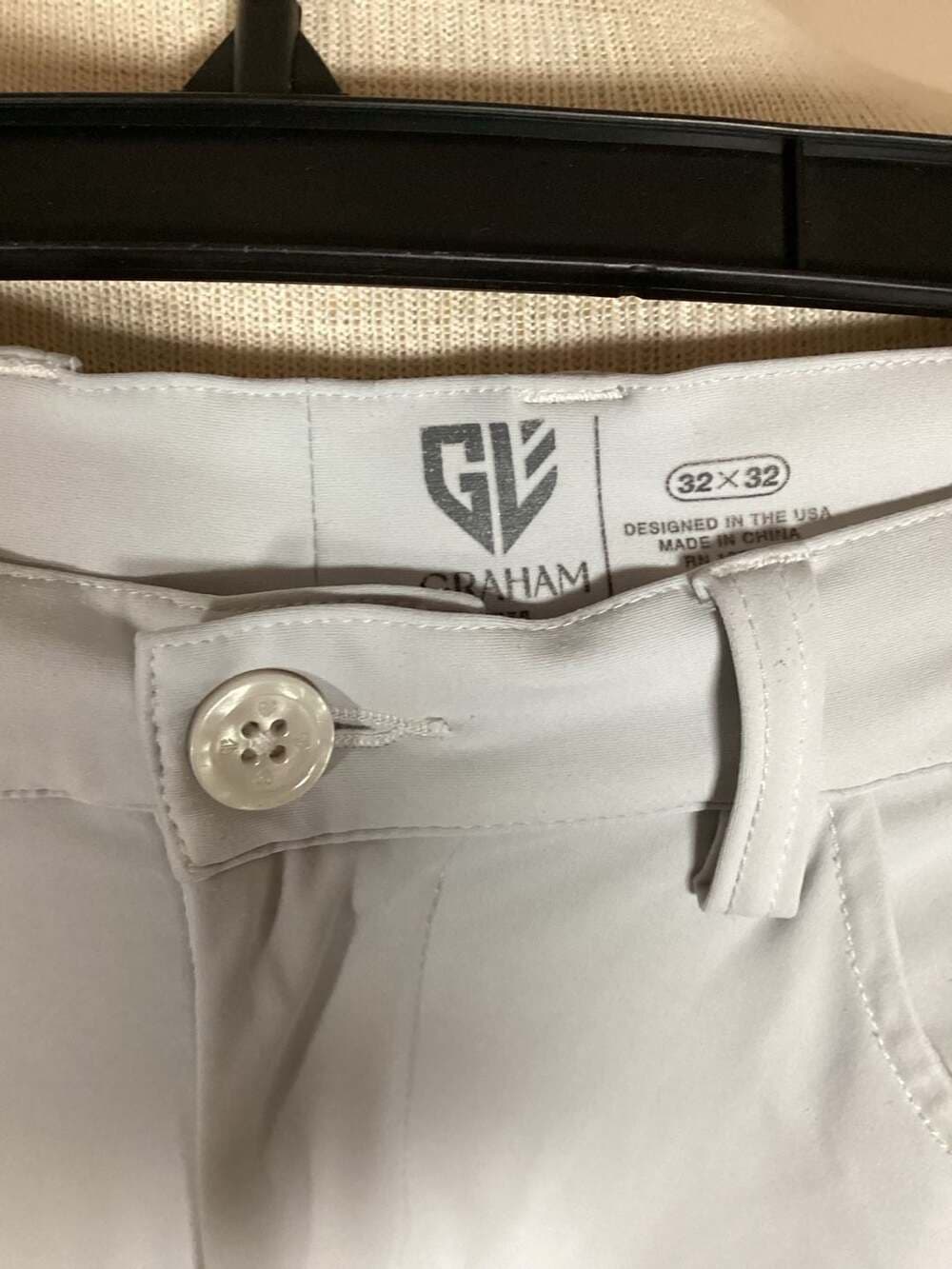 Graham GV Men's Performance Golf Pants, Size 32x32, Light Gray - Thumbnail 2