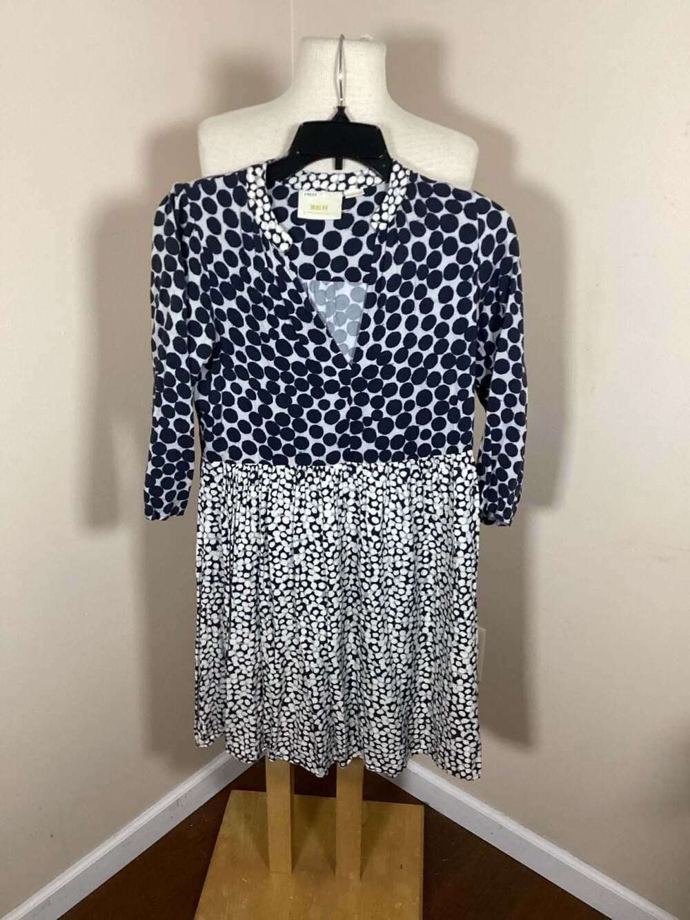 Maeve by Anthropologie Mixed Polka Dot V-Neck Knit Dress Size XS - Thumbnail 3