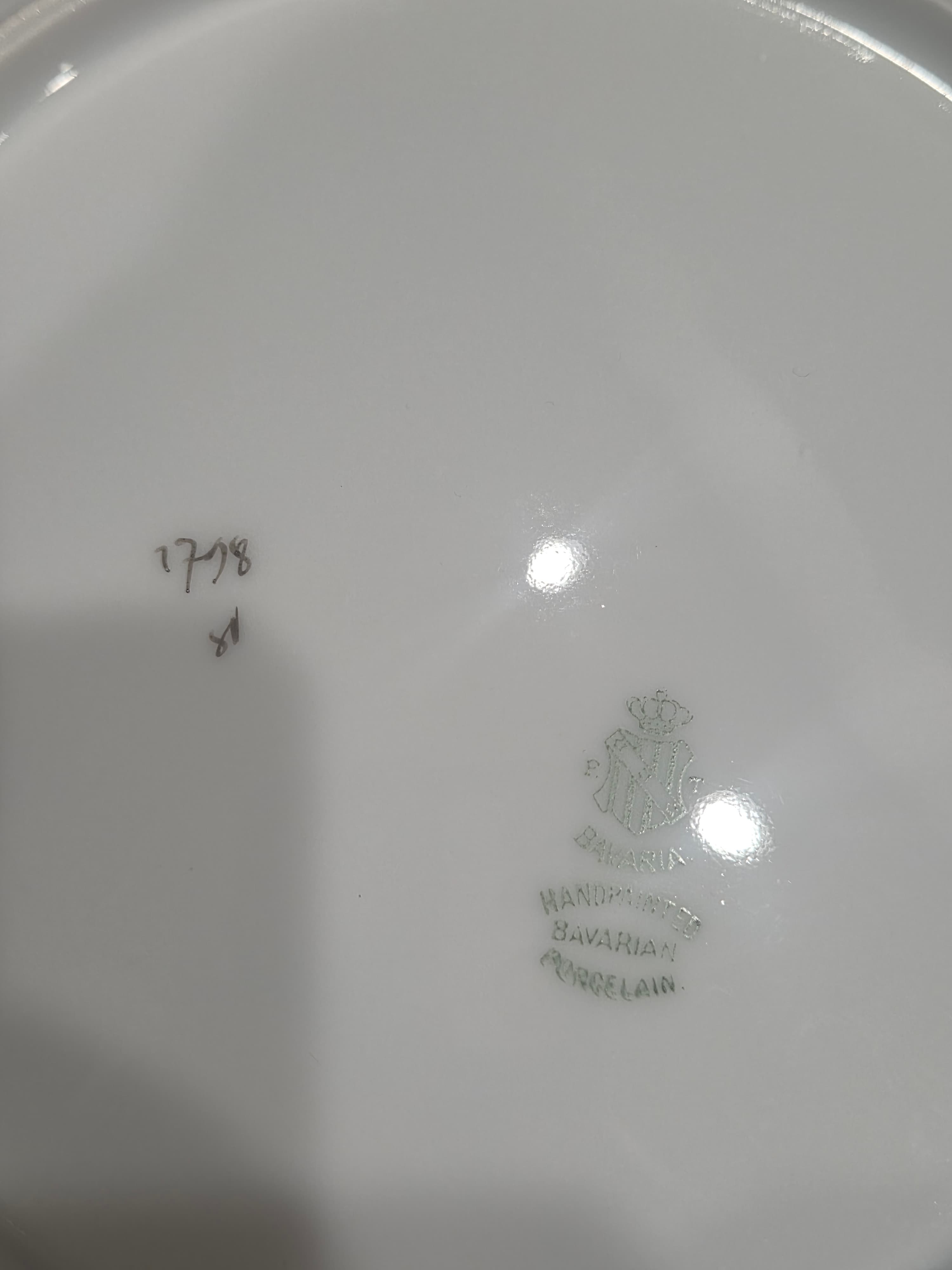 Antique PT Bavaria Tirschenreuth Hand Painted Peaches Porcelain Cabinet Plate - Thumbnail 4