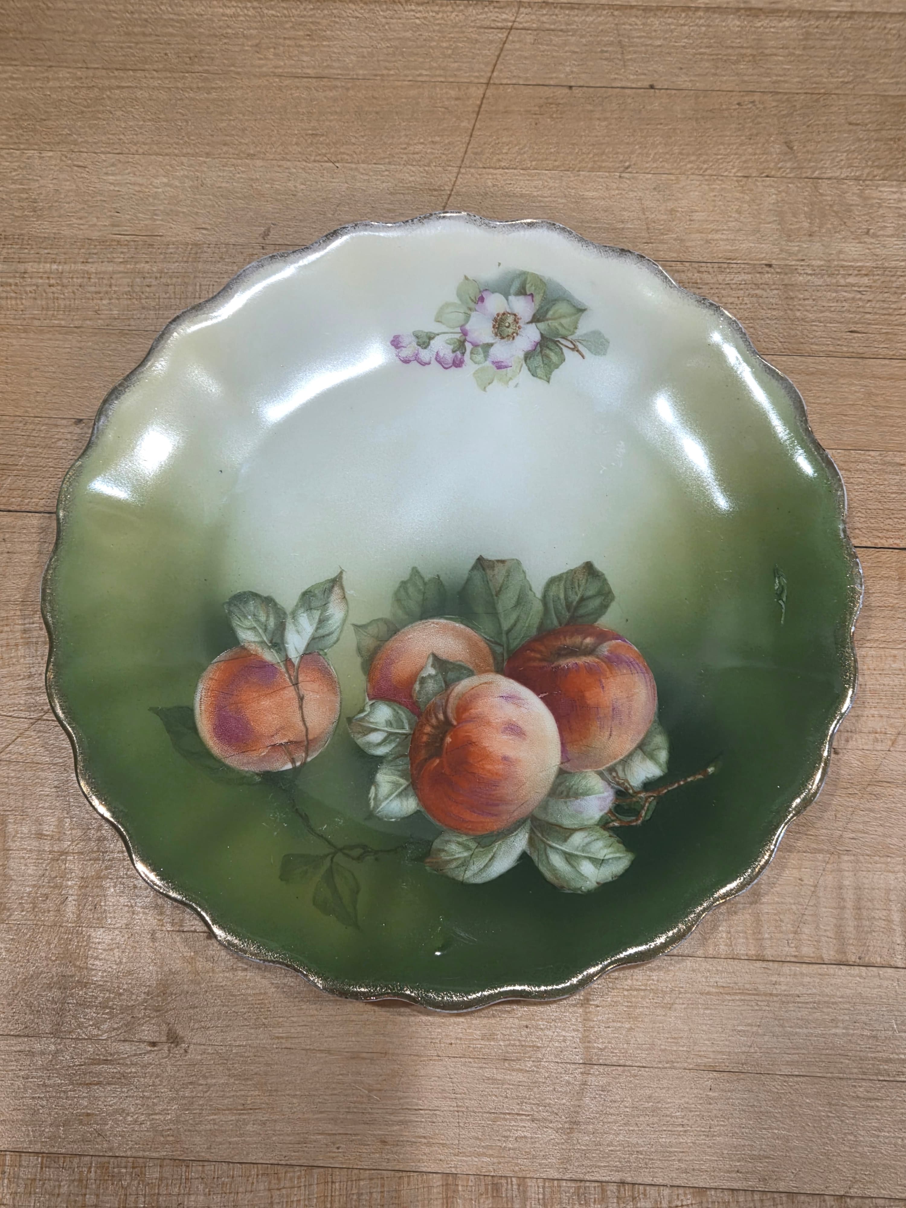 Antique PT Bavaria Tirschenreuth Hand Painted Peaches Porcelain Cabinet Plate