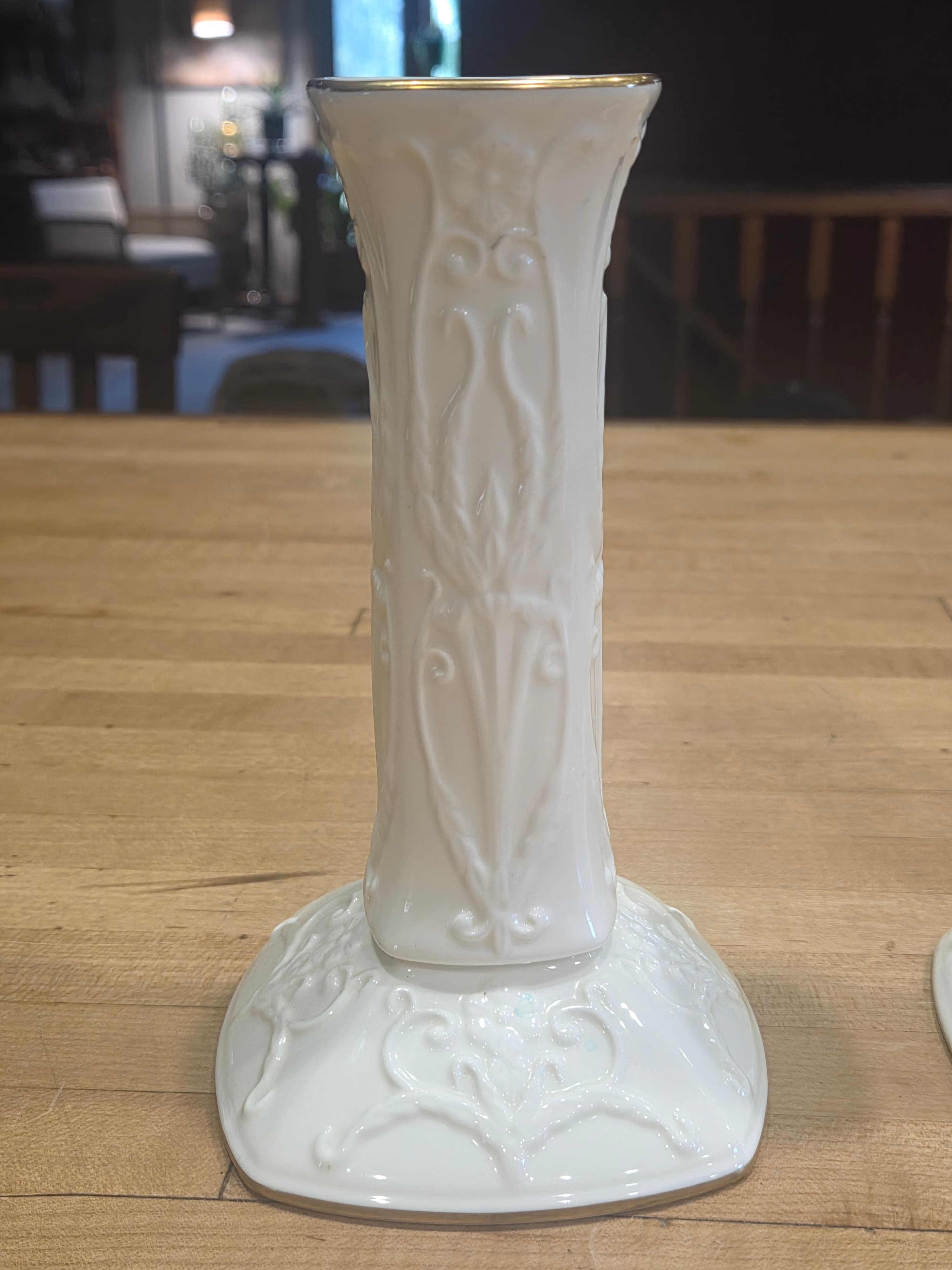 Vintage Pfaltzgraff American Artware Ivory Bone China Candlesticks Pair - Thumbnail 2