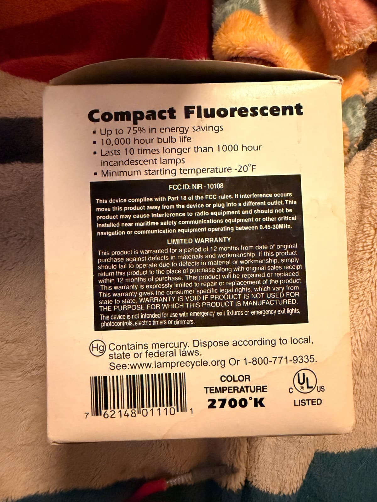 ESB Energy Saving Bulb Compact Flourescent Spiral 14w (60W eqiv) Light - Thumbnail 2