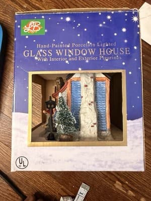 Vintage 90s Holiday Expressions Hand-Painted Porcelain House Brand New - Thumbnail 6