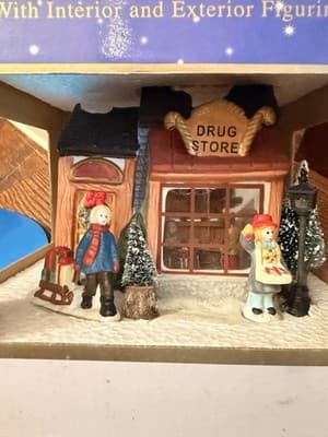 Vintage 90s Holiday Expressions Hand-Painted Porcelain House Brand New - Thumbnail 2