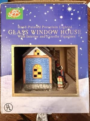 Vintage 90s Holiday Expressions Hand-Painted Porcelain House Brand New - Thumbnail 5