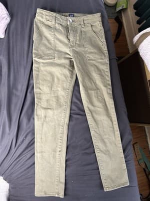 Gap || Olive Green Stretch High Rise Jeggings || Size 12 (Teen) - Thumbnail 2