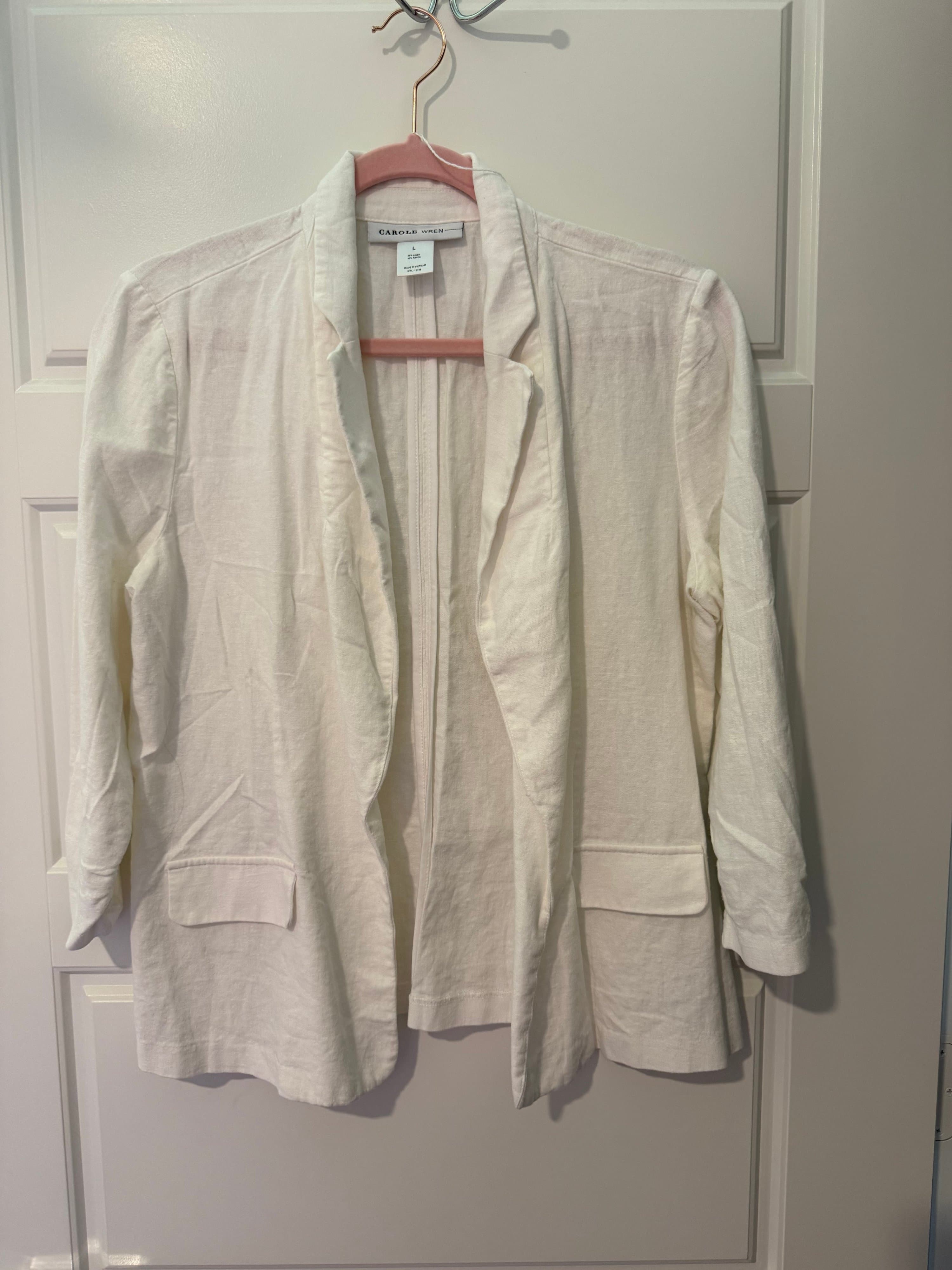 Carole Wren Women's Linen Blend Blazer Large