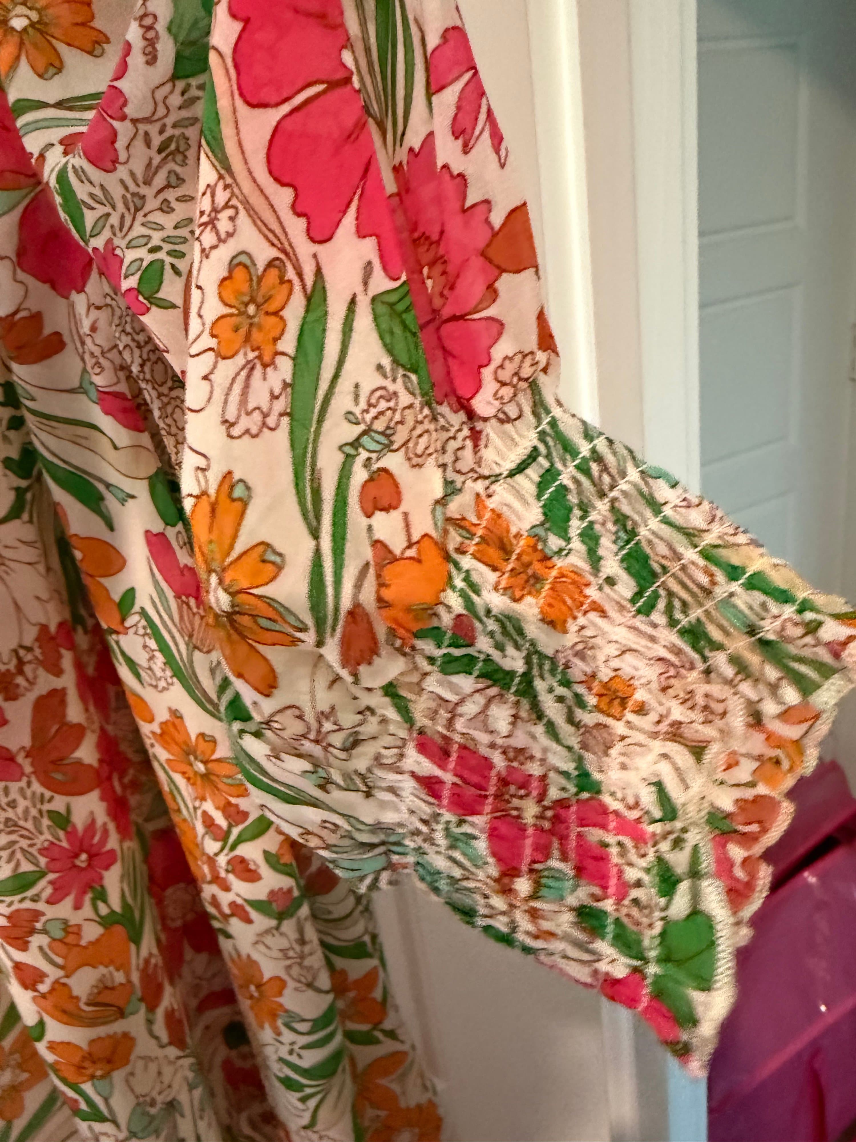 Cato Floral Kimono Cardigan Large - Thumbnail 2