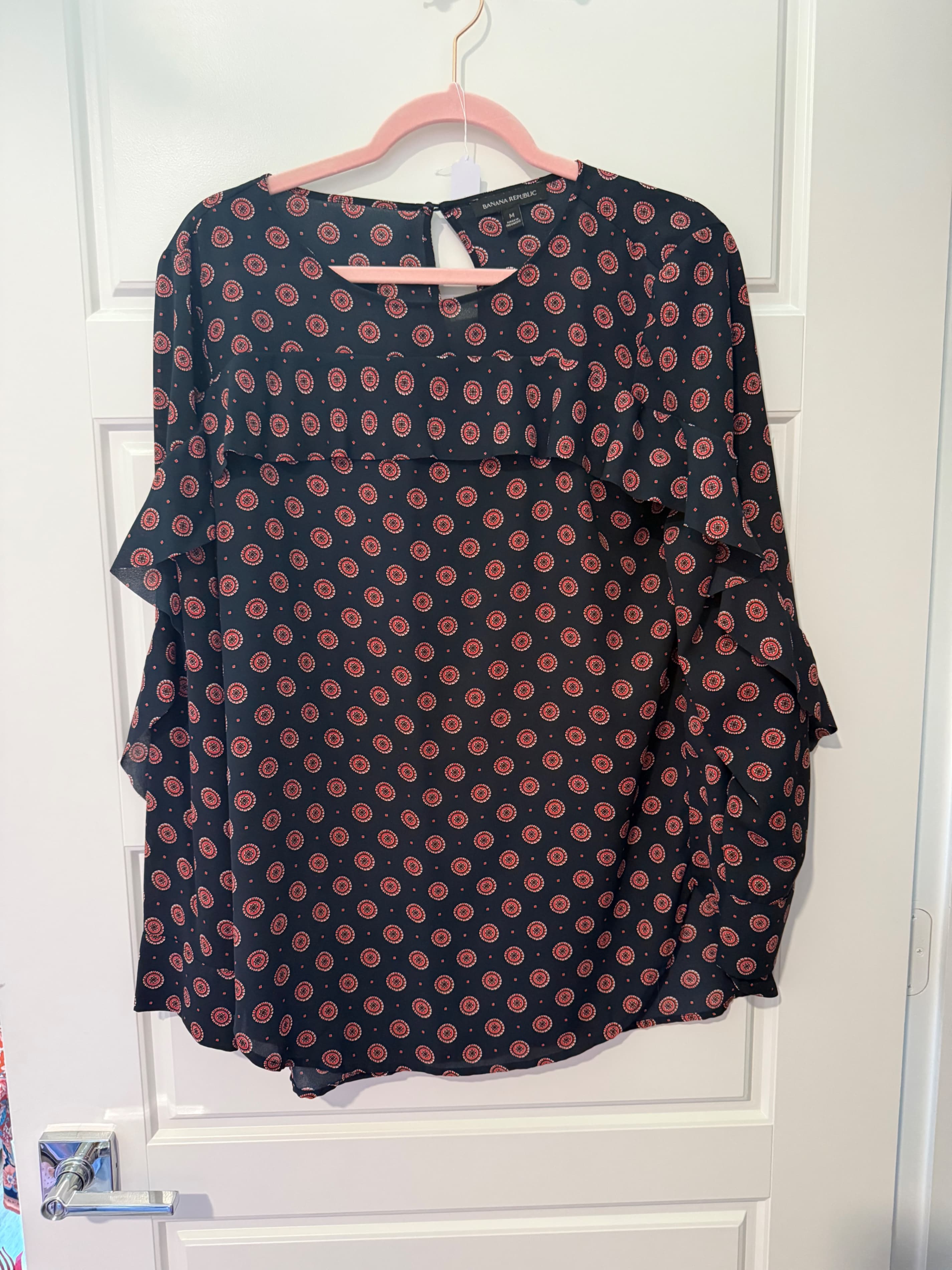 Banana Republic Women's Blouse Medium Floral Print