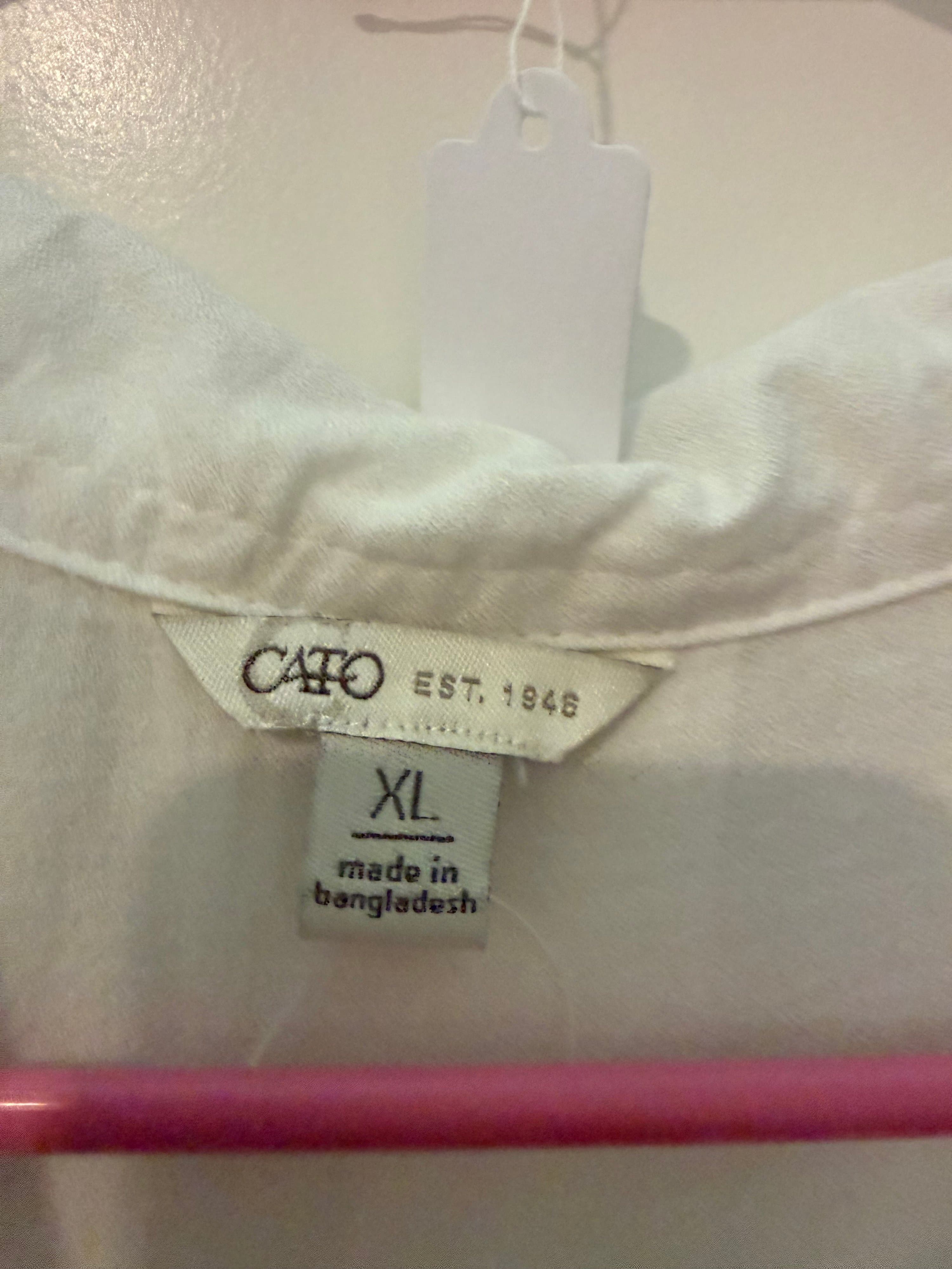 Cato White Button-Up Blouse XL - Thumbnail 2