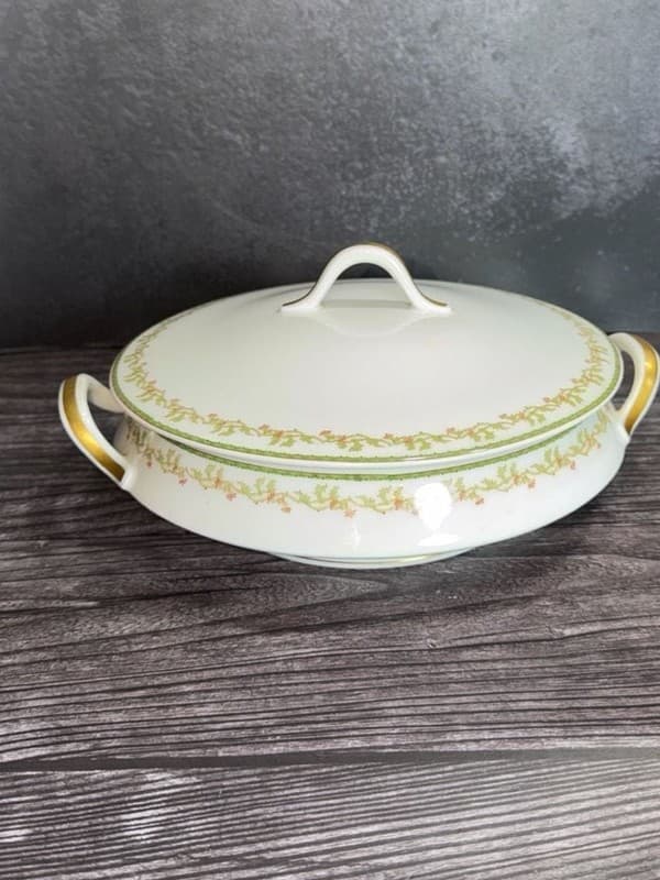 Antique Theodore Haviland Limoges France Round Covered Vegetable Casserole Dish - Thumbnail 2