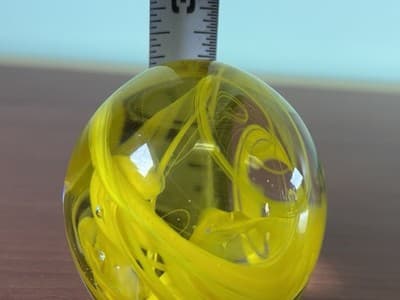 Vintage Gallery Collectibles 3” Oval Paperweight - Yellow Swirl Flat Bottom - Thumbnail 6