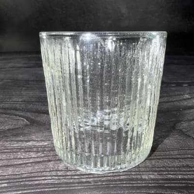Vtg Jeannette Finlandia Tree Bark Icicle Old Fashioned Flared Low-ball Glass - Thumbnail 4