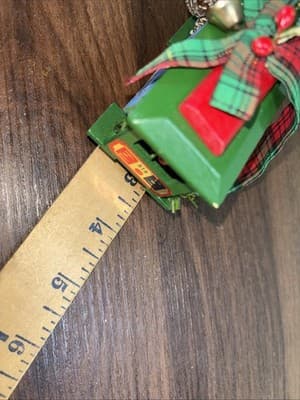 Noma Blue Cable Car Santa String Lightable Wood Christmas Ornament Vintage 3” - Thumbnail 9