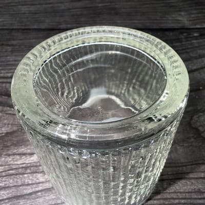 Vtg Jeannette Finlandia Tree Bark Icicle Old Fashioned Flared Low-ball Glass - Thumbnail 7