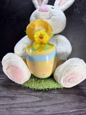 Hallmark Rockin Rabbit Plush Animated Sound Motion Bunny w/ Chick in Egg Easter - Thumbnail 6