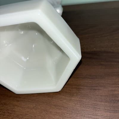 Antique MILK GLASS CRUCIFIX Christian JESUS Cross CANDLESTICK 9.5” - Thumbnail 8