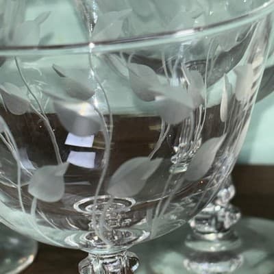 Libby Rock Sharpe Classic Champagne Coupe 4.5”Glasses Set Of 6 Vintage MCM Lea - Thumbnail 5