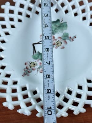 EAPG Challinor Glass Co's Opaque White Apple Blossom Plate Floral Wall Hanging - Thumbnail 10
