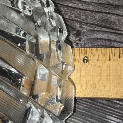 Vintage Art Deco Lead Cut Crystal Panel Cross Hatch Oval Bowl Centerpiece 7x5” - Thumbnail 16