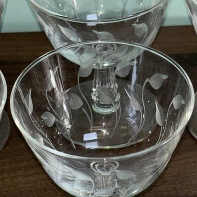 Libby Rock Sharpe Classic Champagne Coupe 4.5”Glasses Set Of 6 Vintage MCM Lea - Thumbnail 4