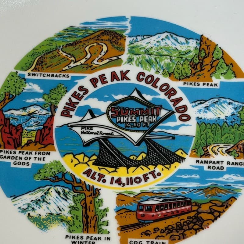 Vintage Pikes Peak Colorado Souvenir Collector Plate 8” - Thumbnail 2