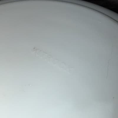 Vintage White Milk Glass VITROCK Raised Flower Rim Large Serving Bowl Heavy - Thumbnail 12