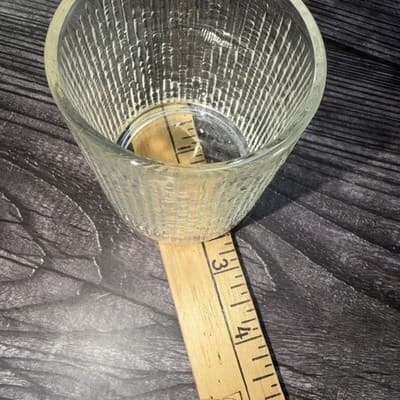 Vtg Jeannette Finlandia Tree Bark Icicle Old Fashioned Flared Low-ball Glass - Thumbnail 8