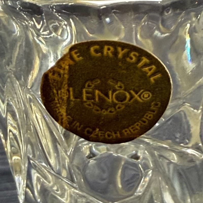 Lenox Fine Crystal Star Cut Bud Vase Made in Czech Republic 4" - Thumbnail 3