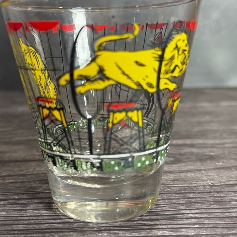 Vintage 1952 Libbey Circus Big Top Lion Tamer Glass Tumbler - Thumbnail 8