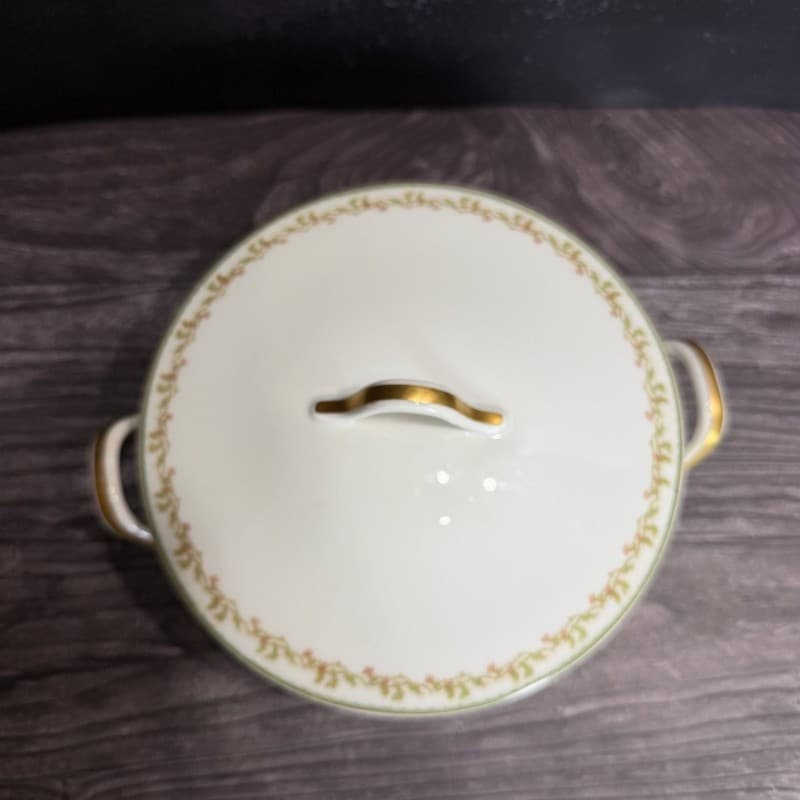 Antique Theodore Haviland Limoges France Round Covered Vegetable Casserole Dish - Thumbnail 3