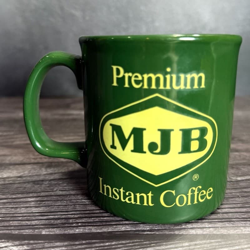 Vintage MJB Premium Instant Coffee Green Ceramic Mug Made in England 3.5" - Thumbnail 4
