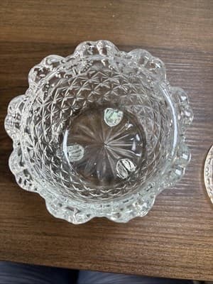 Vintage Bohemia Czech Republic Crystal Footed Candy Trinket Dish w/Butterfly Lid - Thumbnail 8
