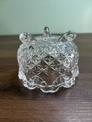 Vintage Bohemia Czech Republic Crystal Footed Candy Trinket Dish w/Butterfly Lid - Thumbnail 10