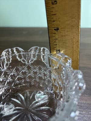 Vintage Bohemia Czech Republic Crystal Footed Candy Trinket Dish w/Butterfly Lid - Thumbnail 12