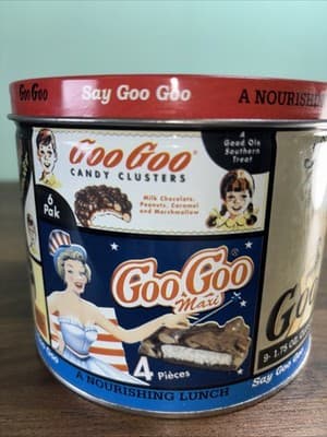 Vintage Goo Goo for Candy Tin Standard Candy Co Nashville, TN Clusters Lunch - Thumbnail 6