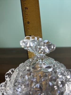 Vintage Bohemia Czech Republic Crystal Footed Candy Trinket Dish w/Butterfly Lid - Thumbnail 13